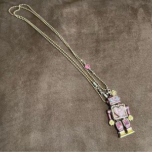 Betsey Johnson robot long necklace